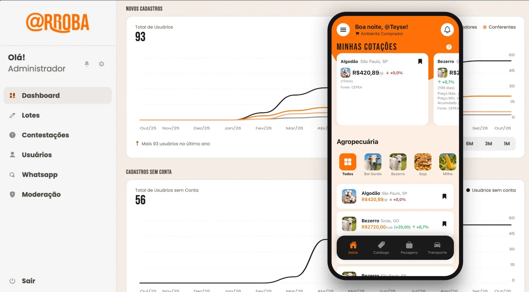 @rroba: Marketplace de Leilão de Gado (Web + App)